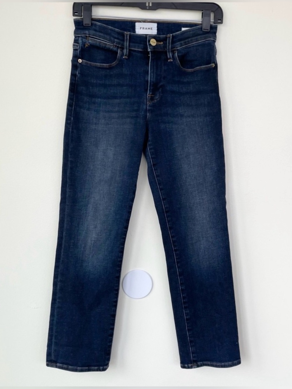Frame Denim Dark Wash Le High Straight Crop Jeans Style LHSTCT793 size 26
